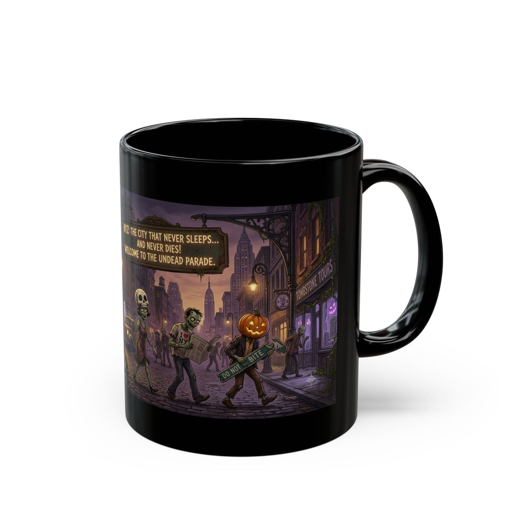 Halloween Zombie Parade Mug — "NYC: The City That Never Sleeps... Welcome to the Undead Parade"