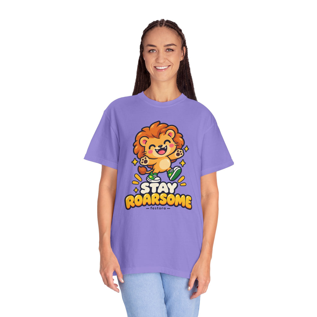 Stay Roarsome – Cute Happy Lion Graphic T-Shirt