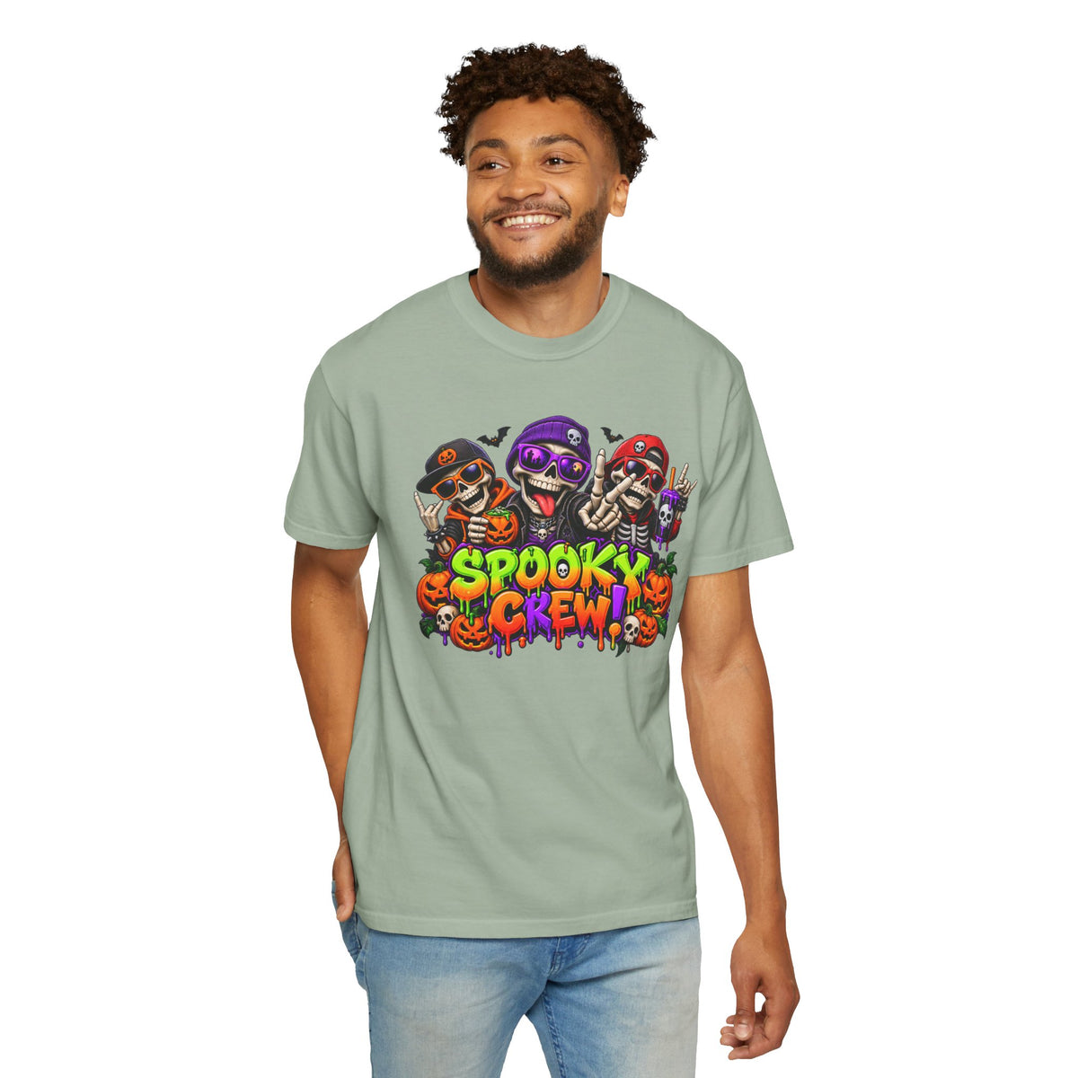 Spooky Crew Halloween T-Shirt – Funny Skeleton Graphic Tee