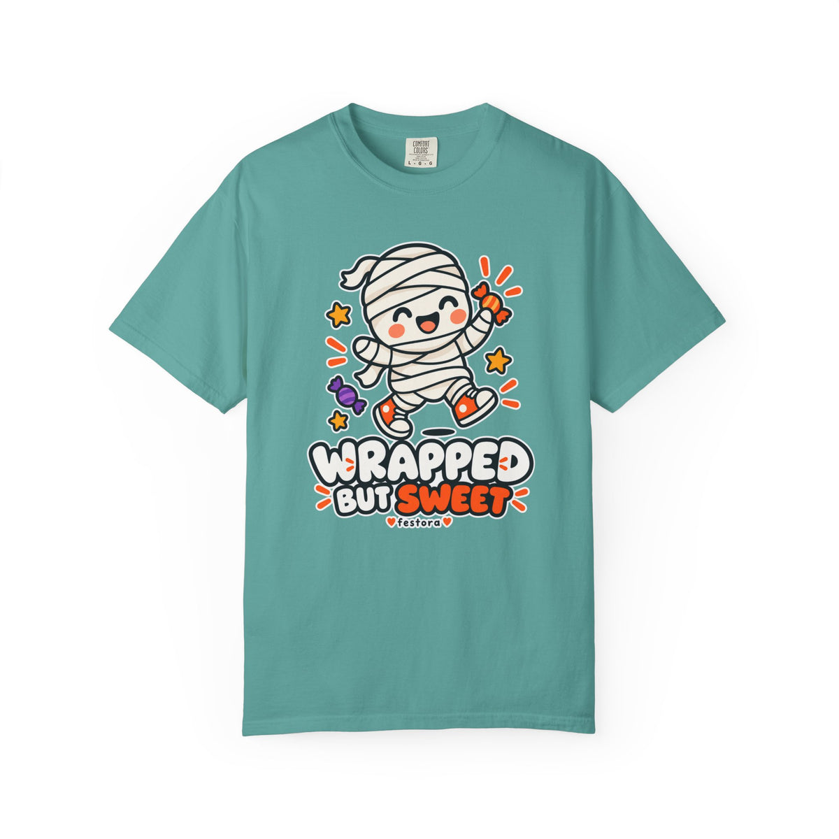 Wrapped but Sweet Halloween T-Shirt | Cute Mummy Graphic Tee