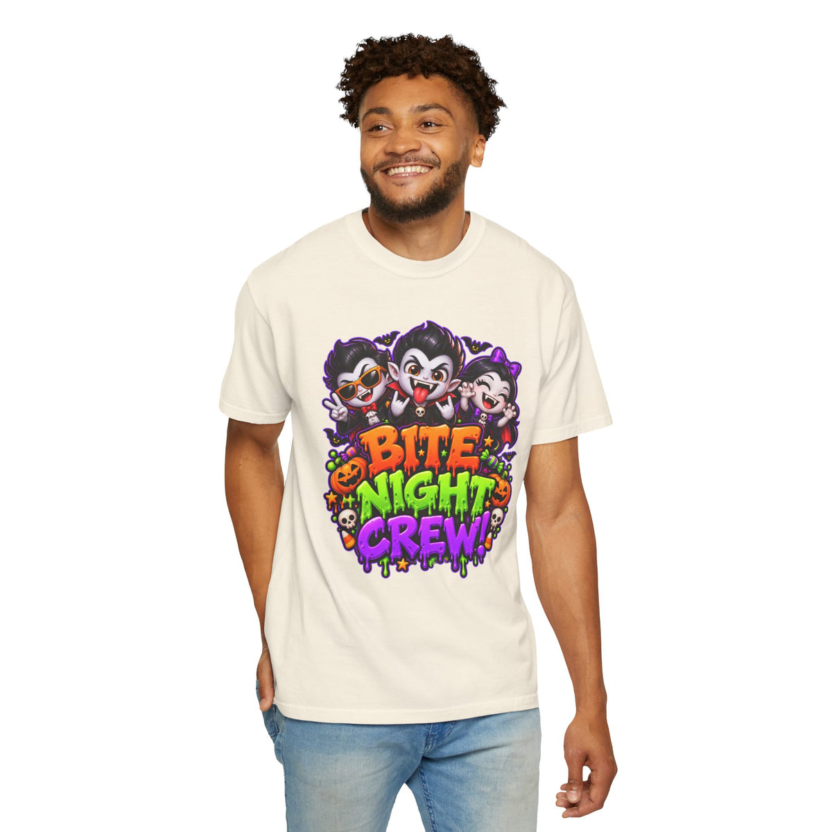 Bite Night Crew Halloween T-Shirt – Funny Vampire Graphic Tee