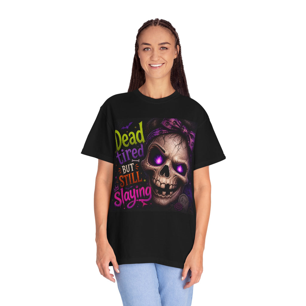 Skull 'Dead Tired But Still Slaying' Graphic T-Shirt