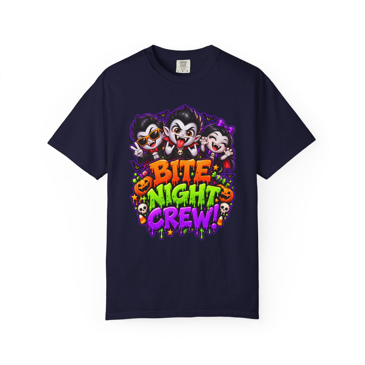 Bite Night Crew Halloween T-Shirt – Funny Vampire Graphic Tee