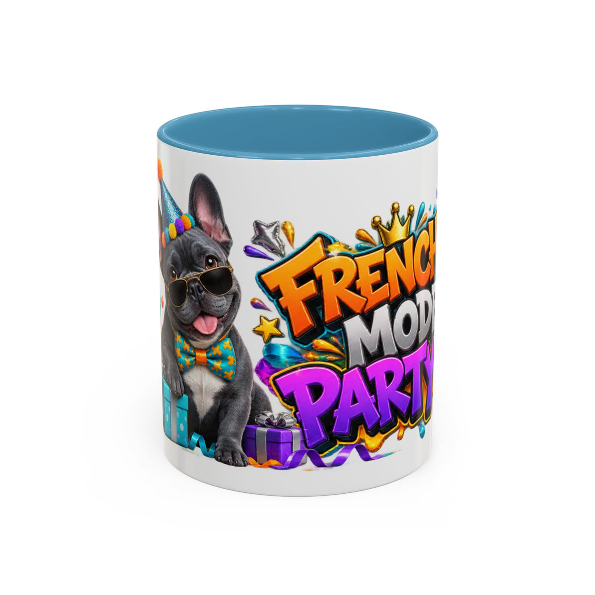 Frenchie Mode Party On French Bulldog Birthday White Mug