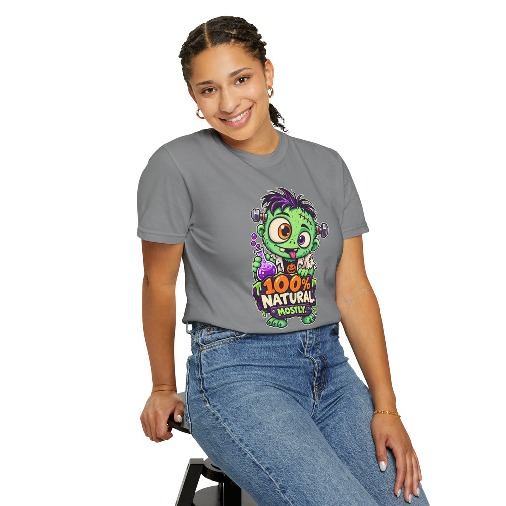 100% Natural. Mostly. – Cute Halloween Lab Monster T-Shirt