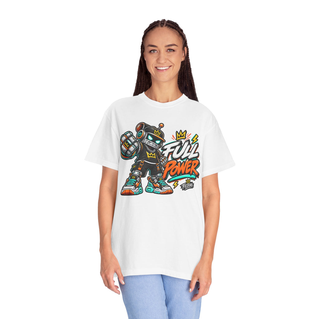 Full Power Robot Graphic T-Shirt — Retro Streetwear Tee