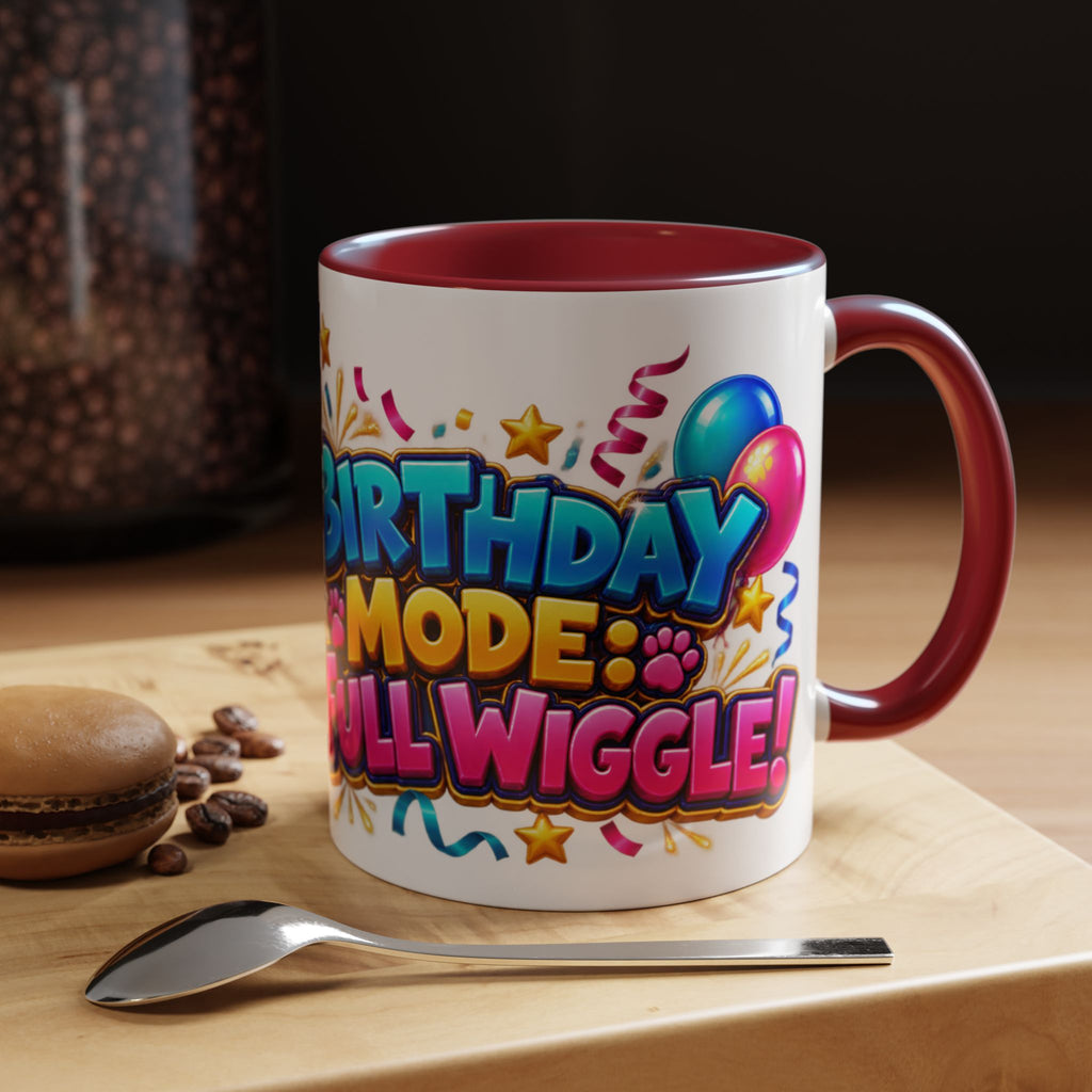 Birthday Mode Full Wiggle Corgi White Mug