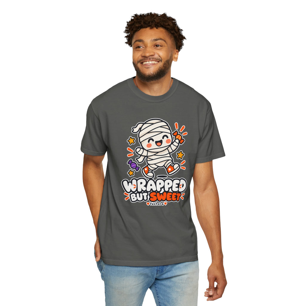 Wrapped but Sweet Halloween T-Shirt | Cute Mummy Graphic Tee