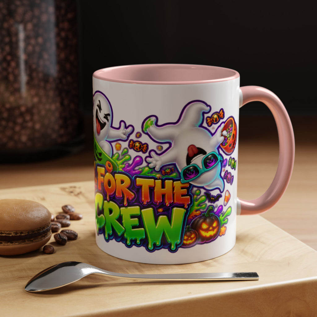 No Rest for the Boo Crew Crazy Ghosts Halloween White Mug