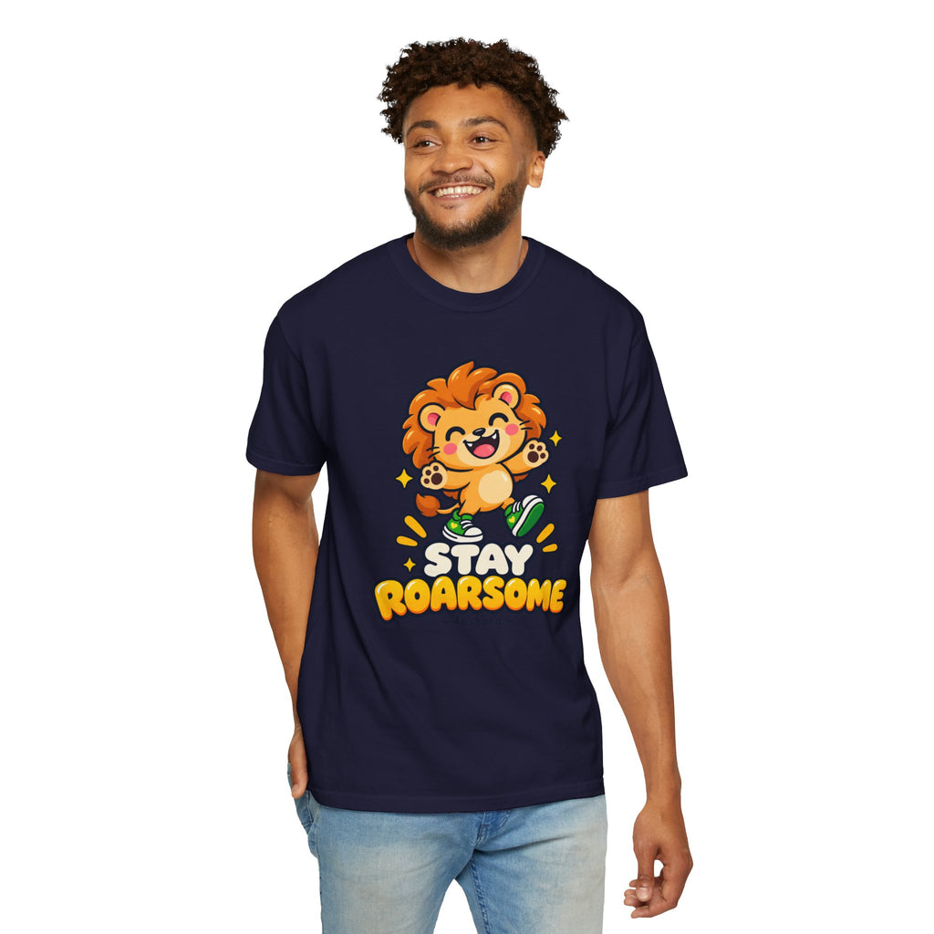 Stay Roarsome – Cute Happy Lion Graphic T-Shirt