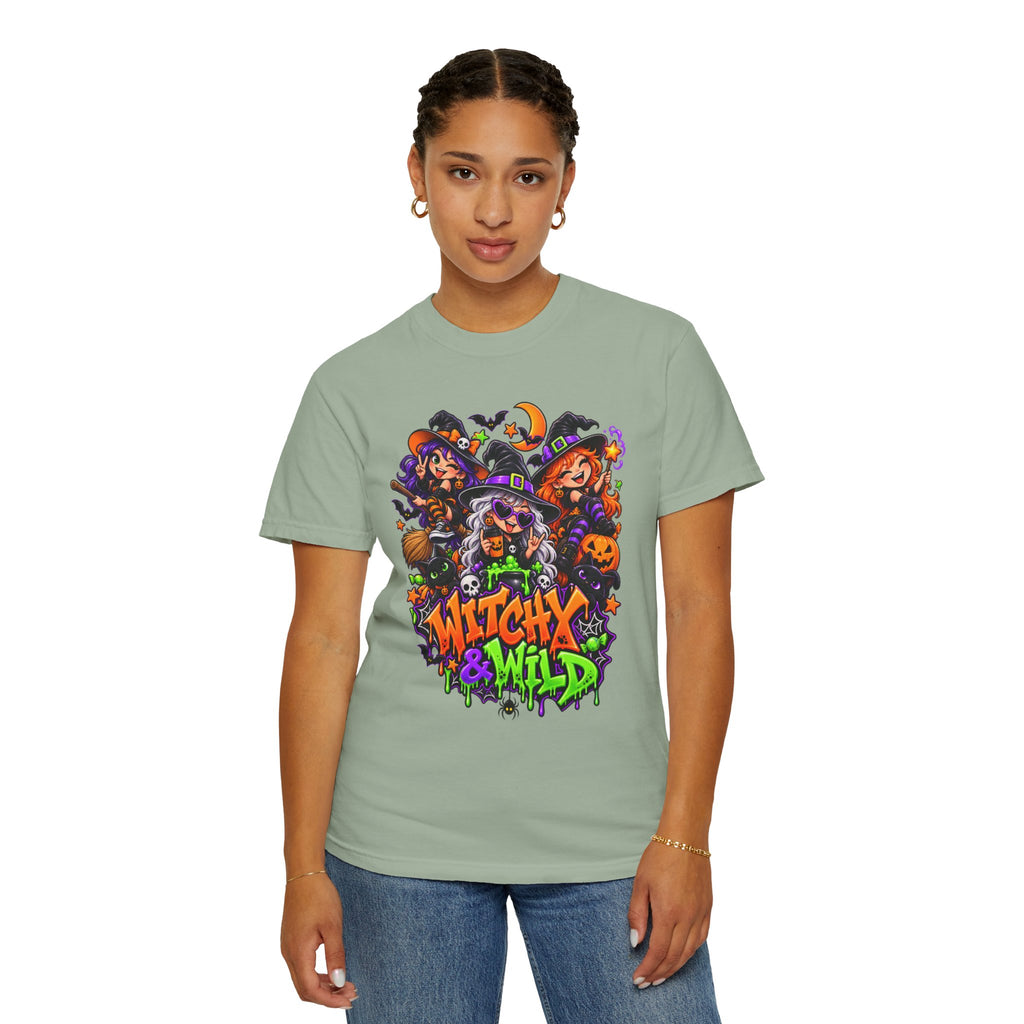 Witchy & Wild – Halloween Witch Crew Graphic T-Shirt