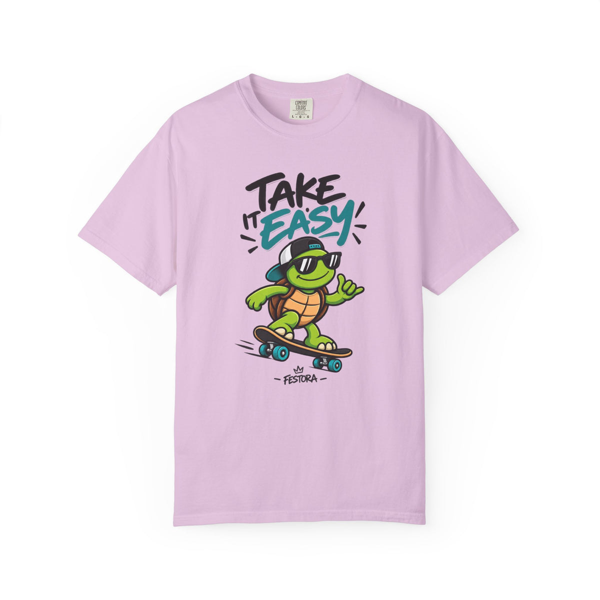 Take It Easy Skate Turtle Graphic T-Shirt | Festora Everyday