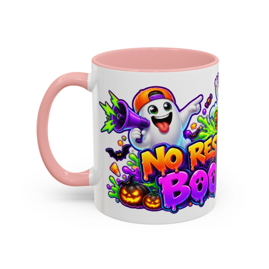 No Rest for the Boo Crew Crazy Ghosts Halloween White Mug