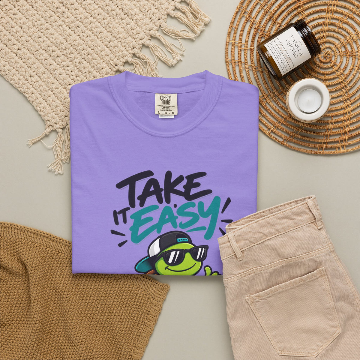 Take It Easy Skate Turtle Graphic T-Shirt | Festora Everyday