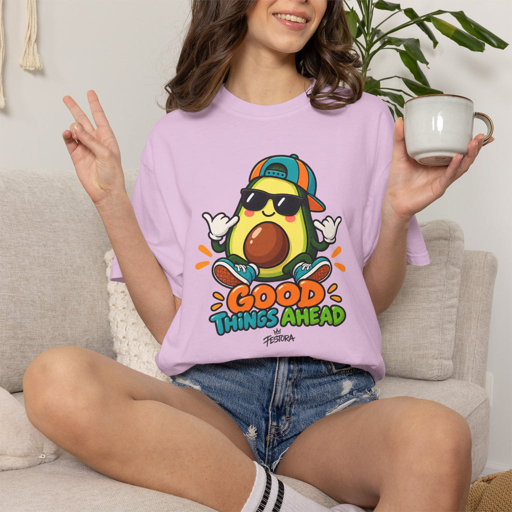 Good Things Ahead Avocado Graphic T-Shirt | Festora Everyday