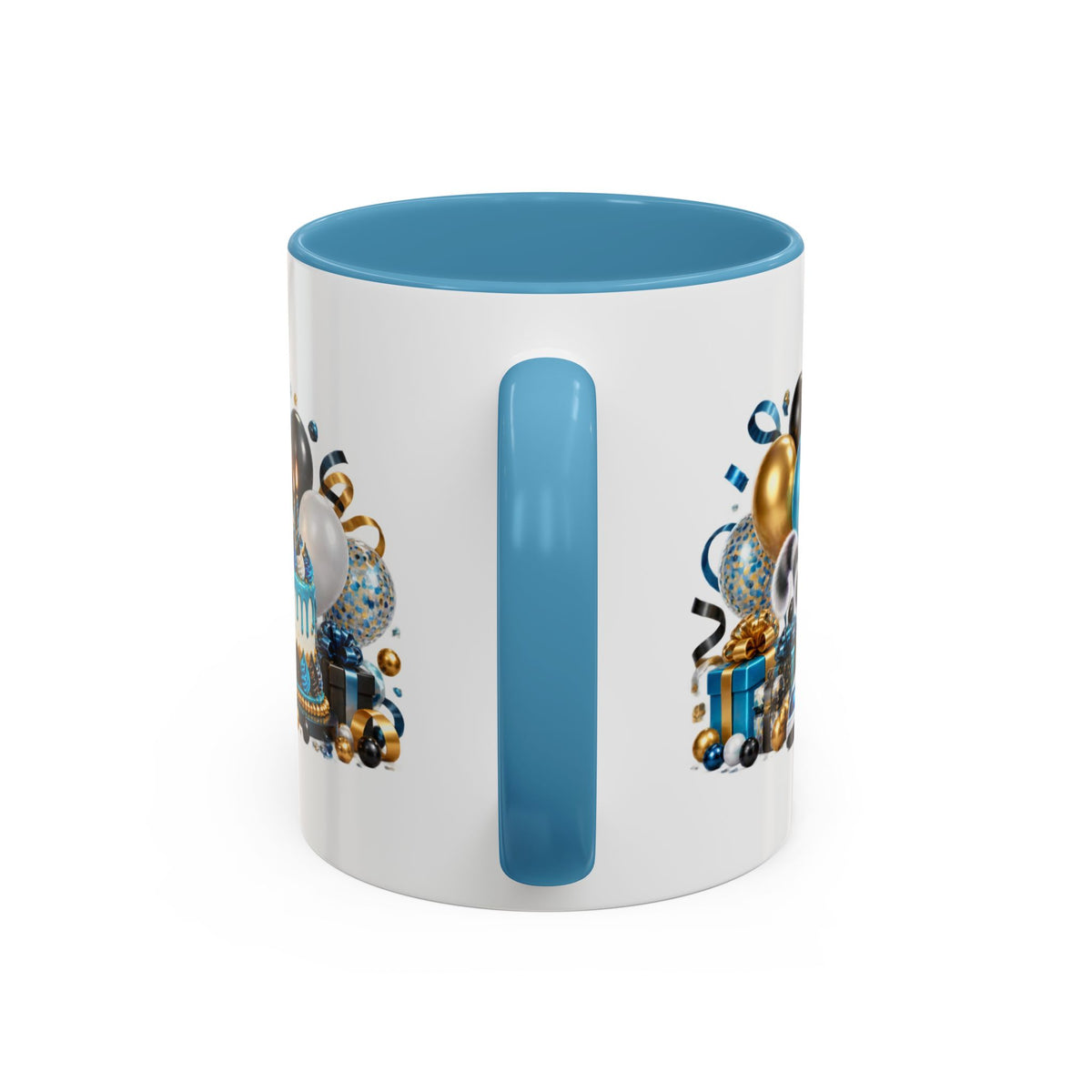 Happy Birthday White Tiger Mug – Colorful 3D Birthday Gift – White Coffee Mug