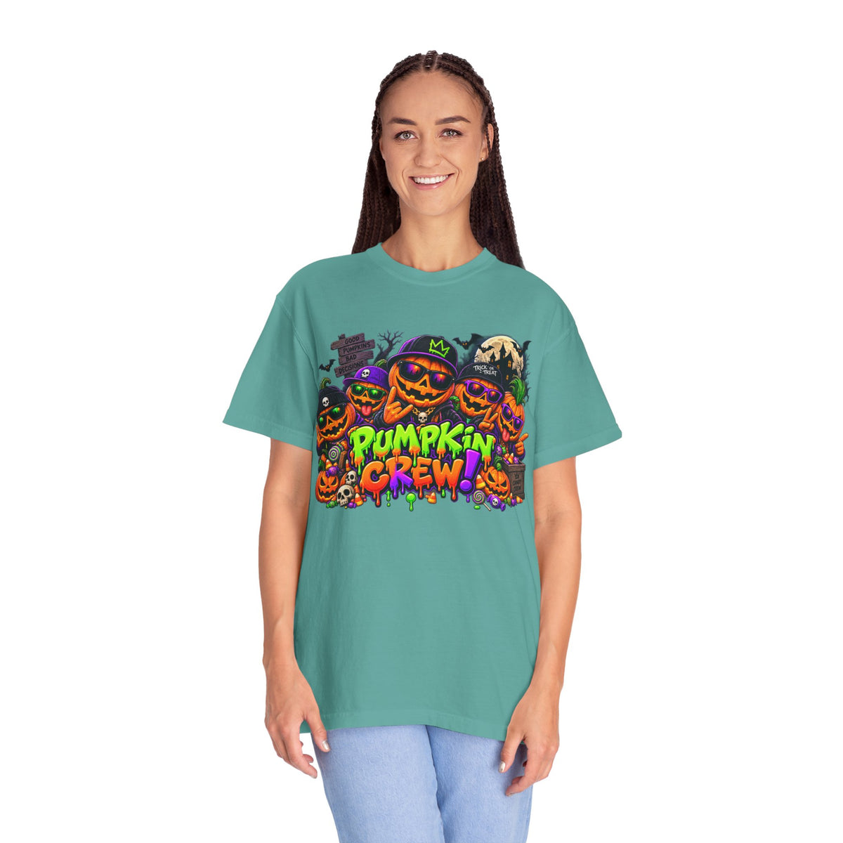 Pumpkin Crew Halloween T-Shirt – Funny Jack O’ Lantern Graphic Tee