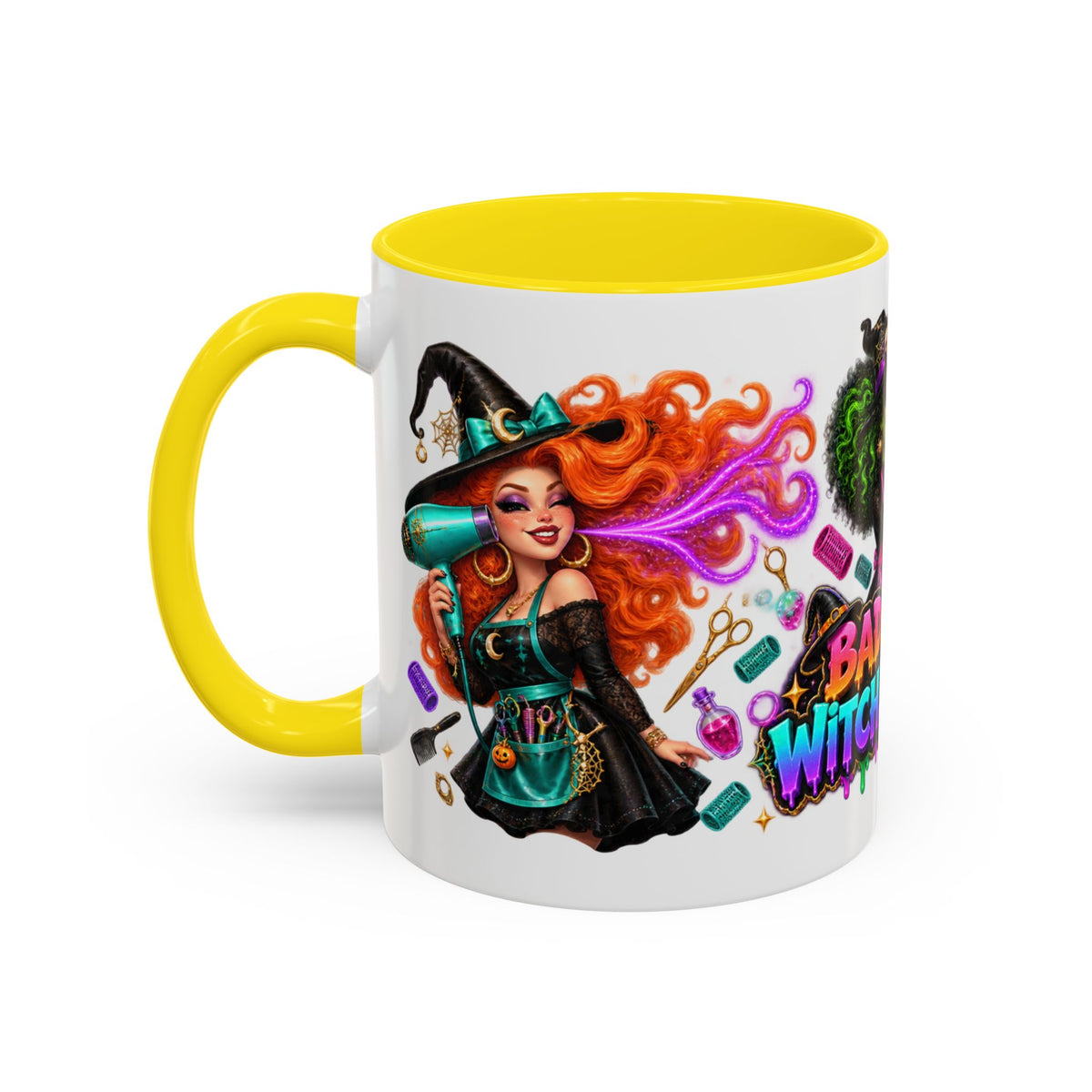Bad Hair Witch Please Halloween Hairstylist White Mug