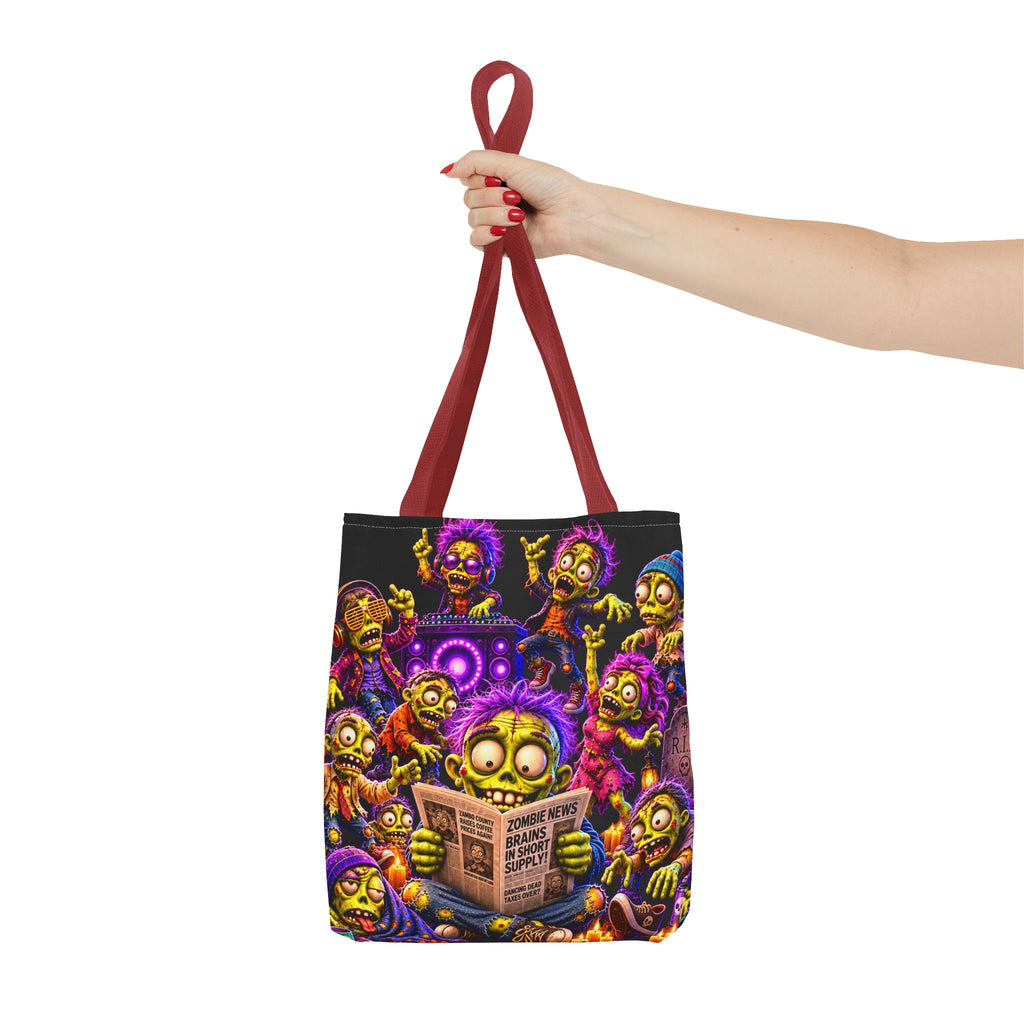 FestoraShop Funny Zombies Tote Bag - Cute 3D Halloween Zombie Reading Design
