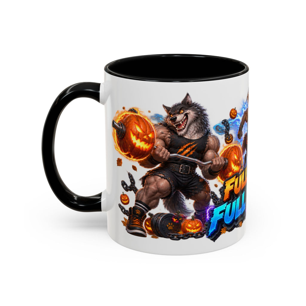 Full Moon Full Power Werewolf Gym Halloween White Mug