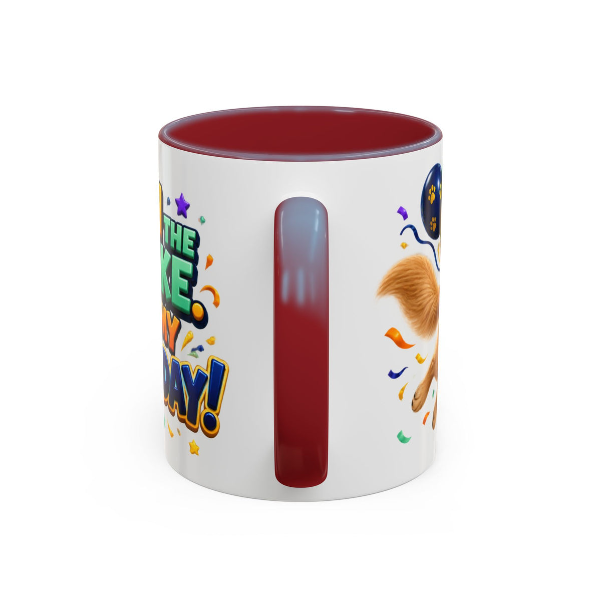 Fetch the Cake Golden Retriever Birthday White Mug