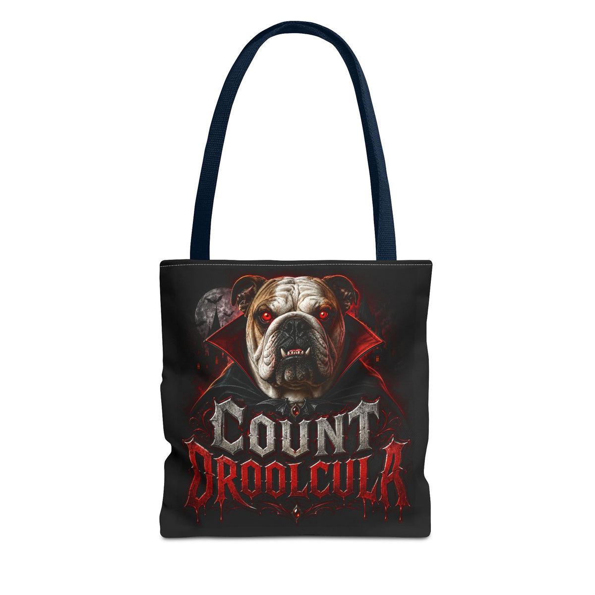Count Droolcula Tote Bag — Halloween Bulldog Vampire Tote