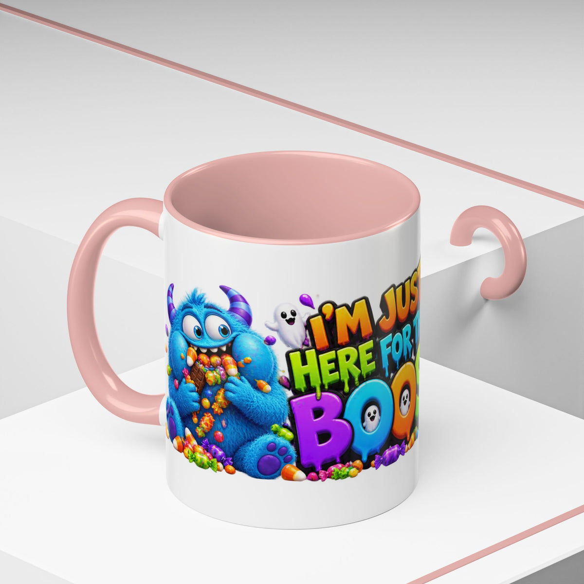 I’m Just Here for the Boos Funny Halloween Monster White Mug