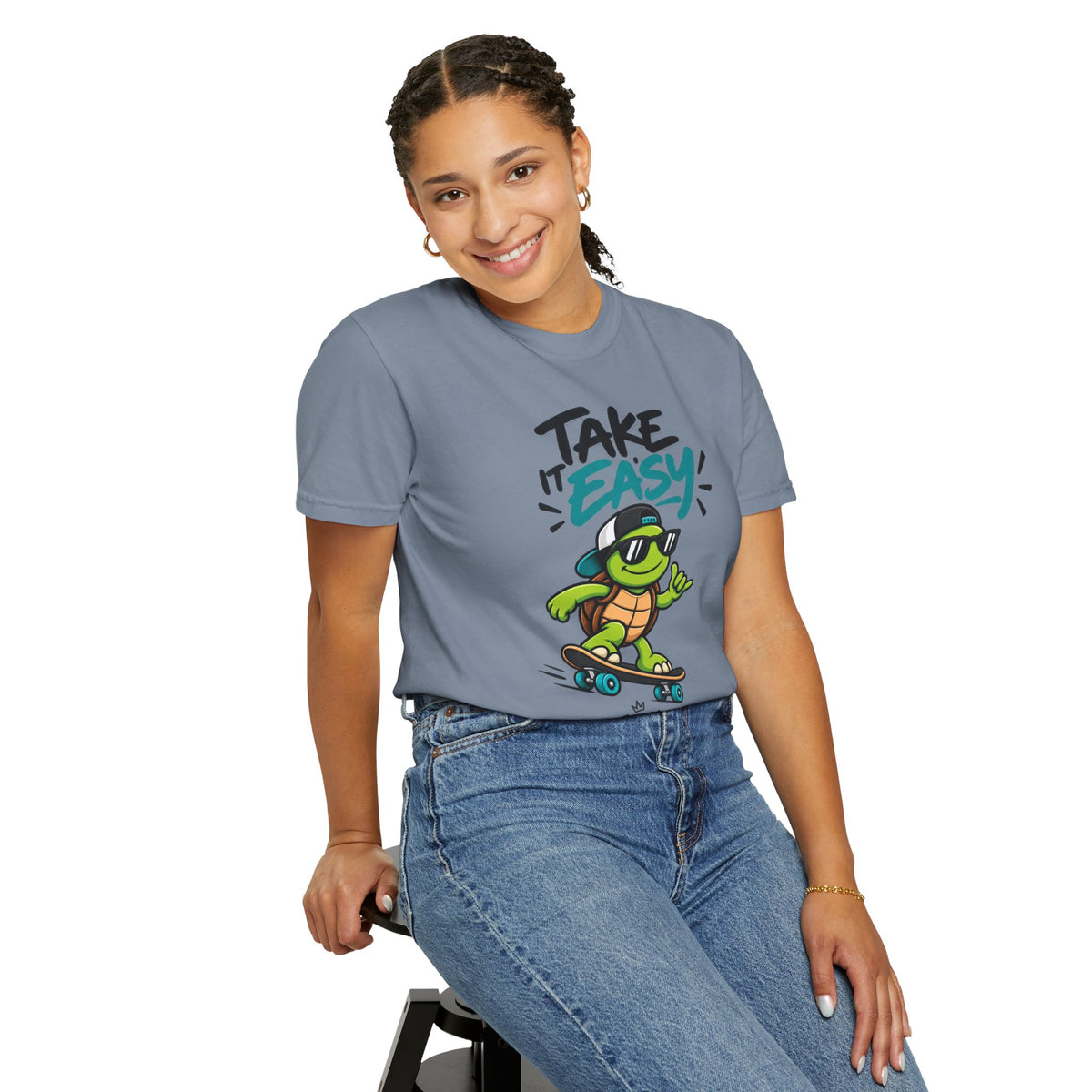 Take It Easy Skate Turtle Graphic T-Shirt | Festora Everyday