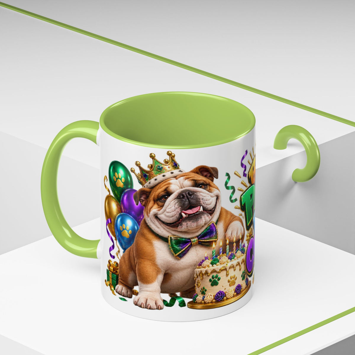 Built to Party English Bulldog Birthday White Mug