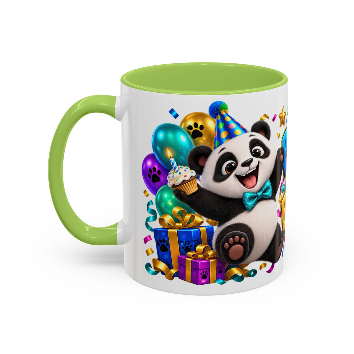 Panda-Monium! It’s Your Birthday White Mug – Cute Panda Birthday Cup, Colorful Fun Party Gift