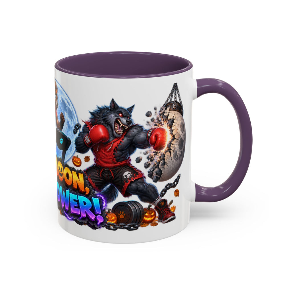 Full Moon Full Power Werewolf Gym Halloween White Mug