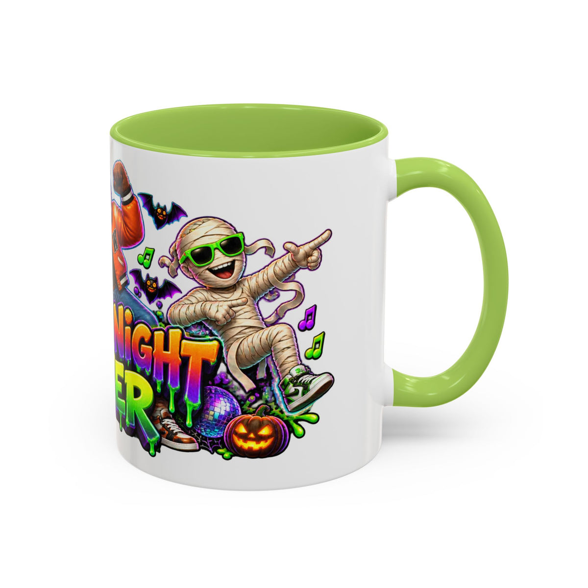 Fright Night Fever Dancing Monsters Halloween White Mug