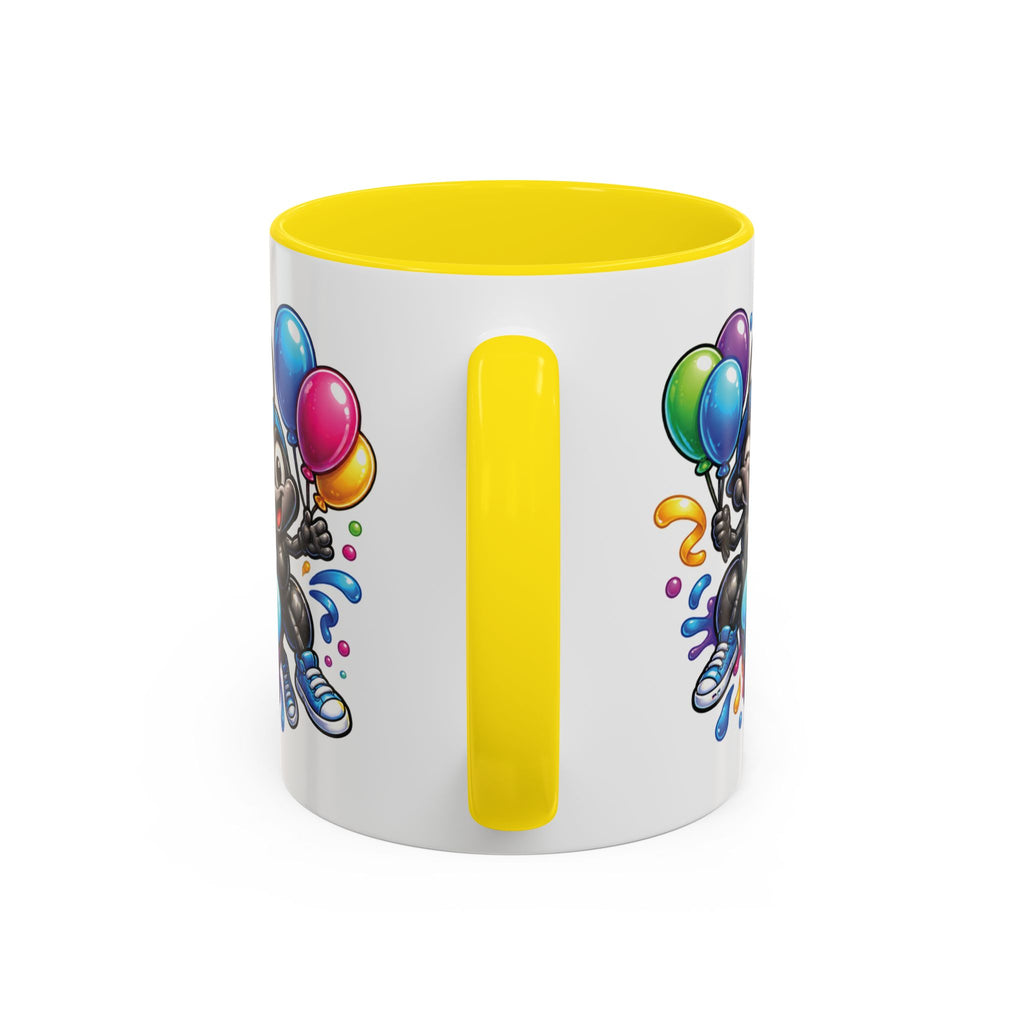 Happy Birthday Cartoon Mug – Graffiti Ants, Birthday Cake, Balloons & Confetti Coffee Cup