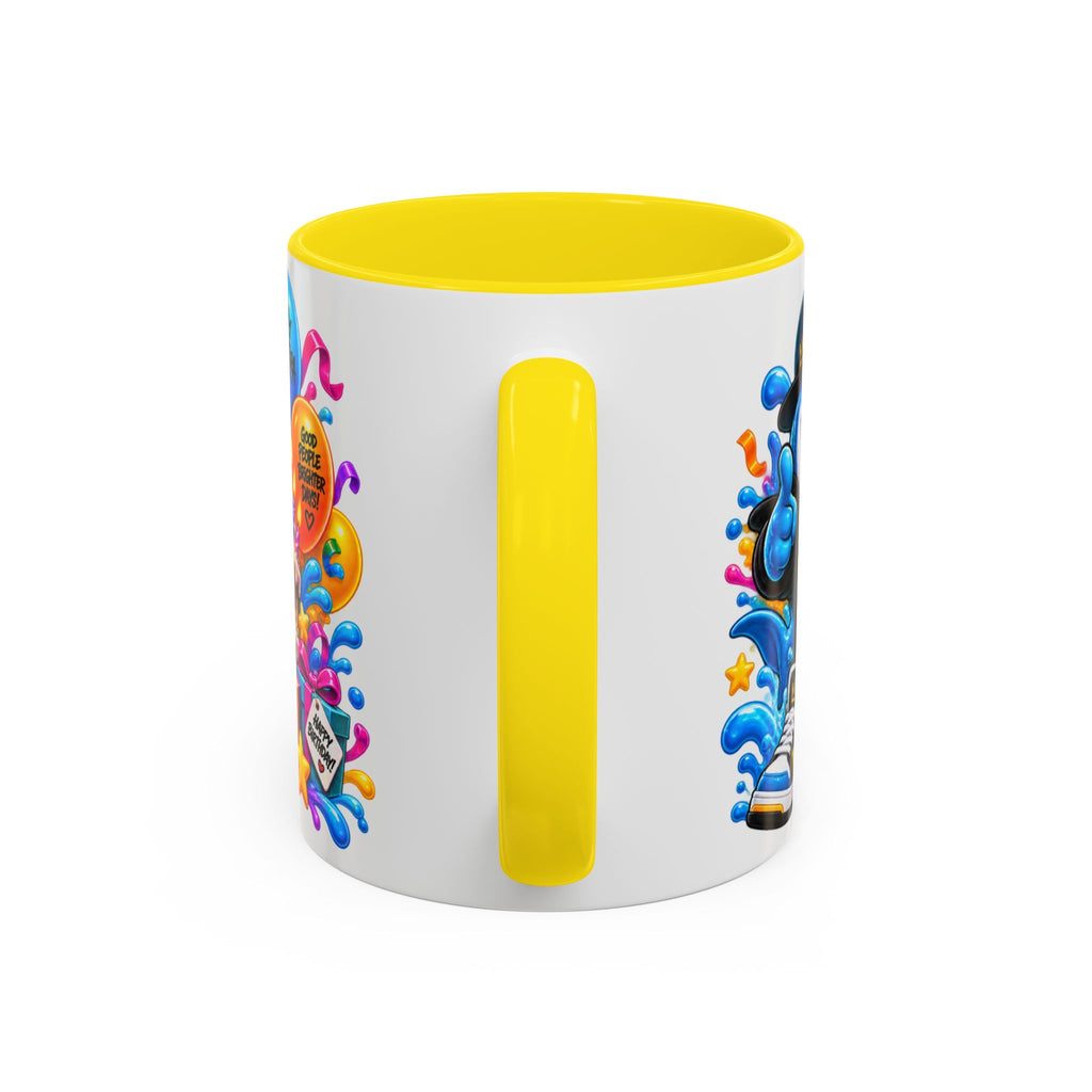 BIRTHDAY? LET’S MAKE WAVES! White Ceramic Mug – Funny Shark Birthday Coffee Cup – Original FestoraShop Design