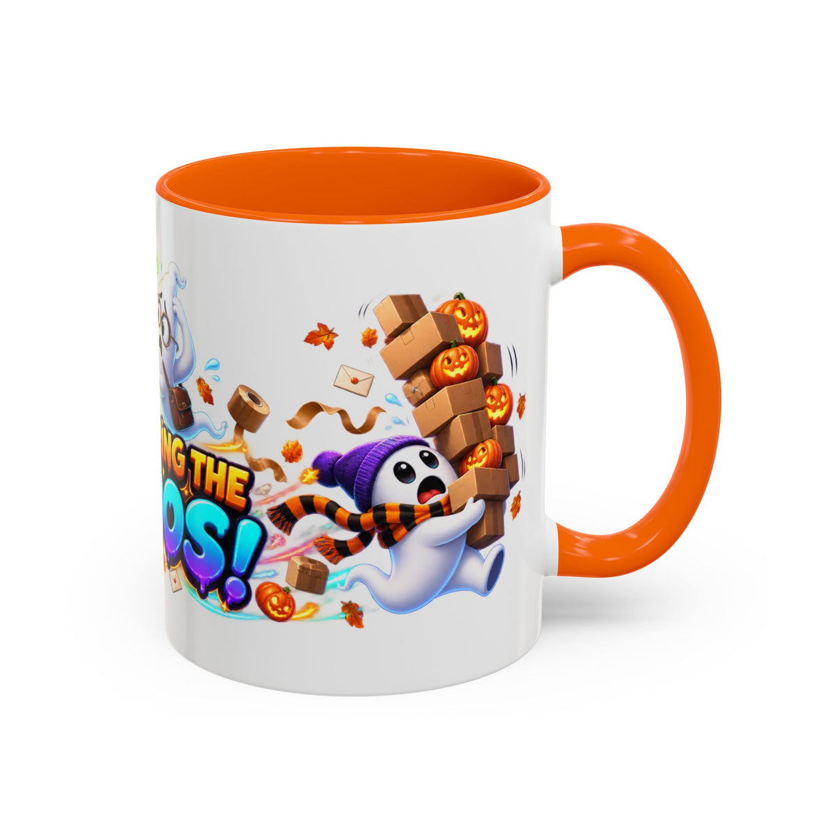 Delivering the Boos Ghost Delivery Halloween White Mug