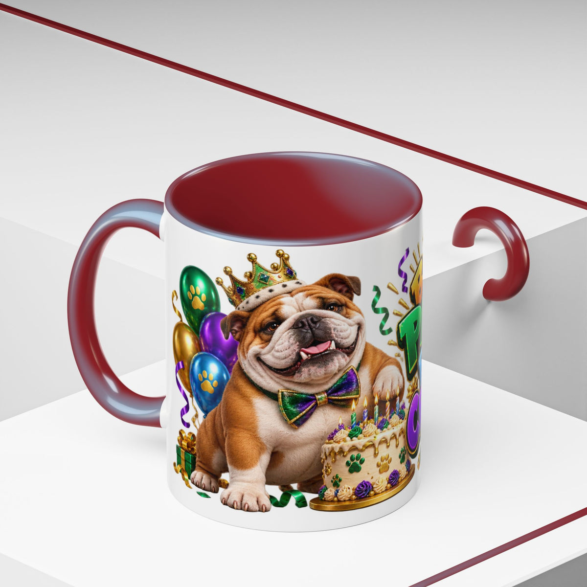 Built to Party English Bulldog Birthday White Mug