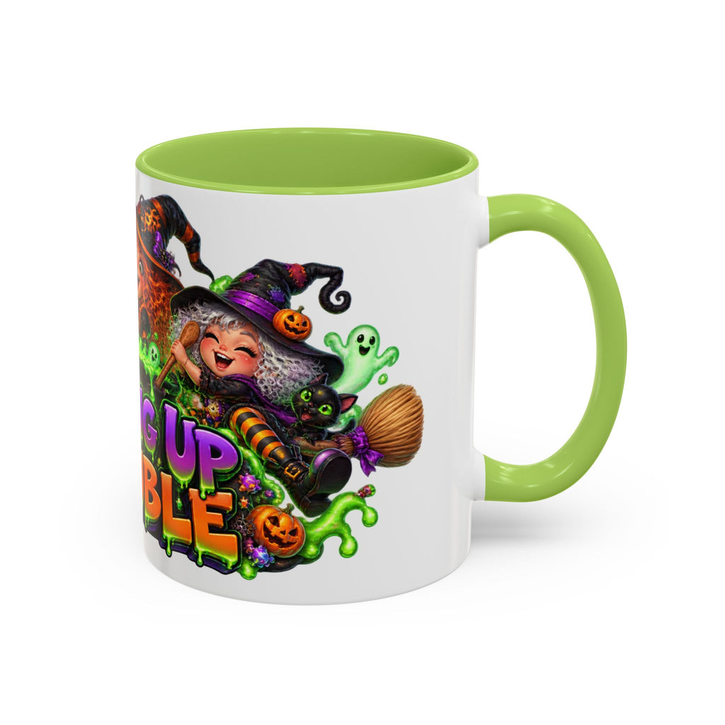 Brewing Up Trouble Witches Halloween White Mug