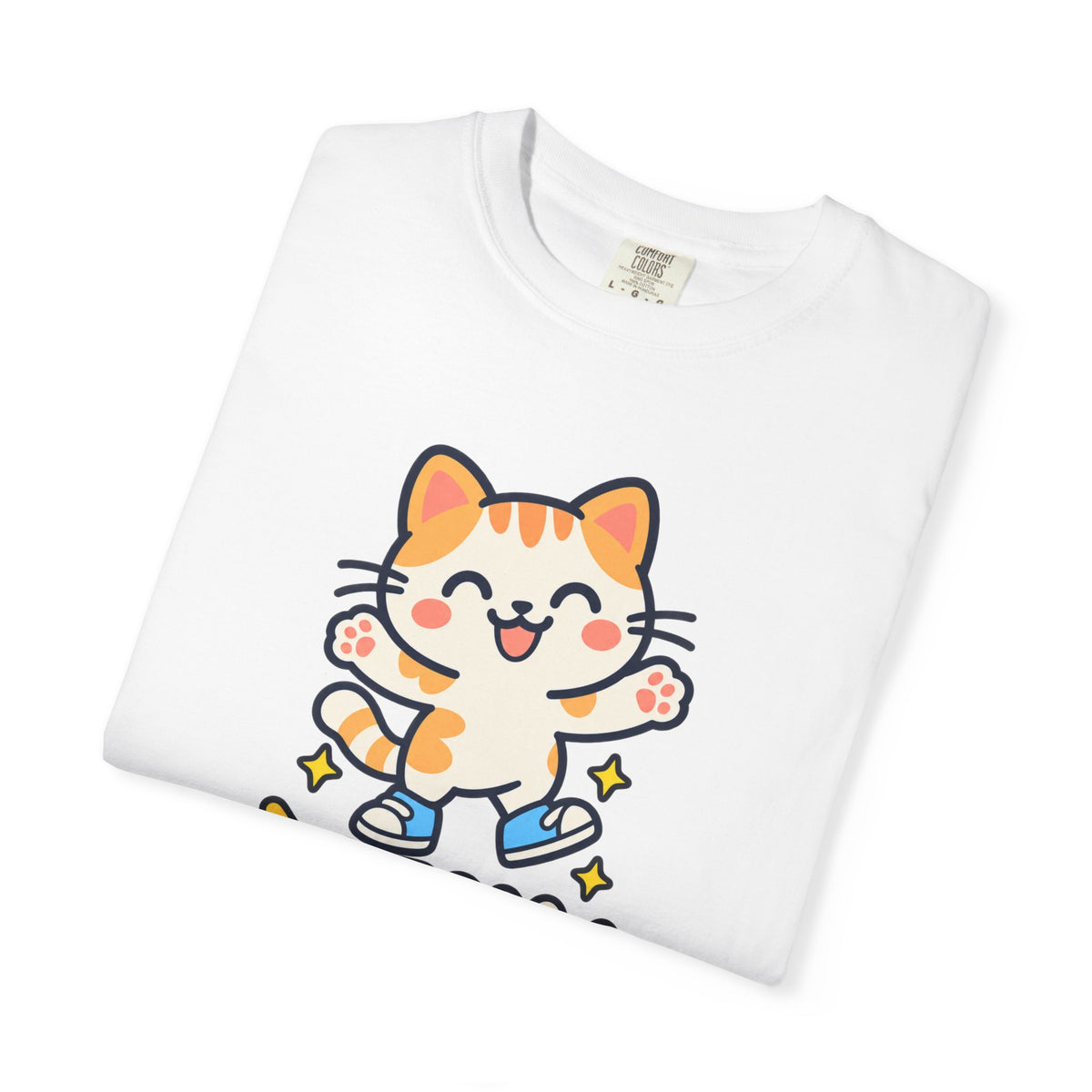 Stay Pawsitive – Cute Happy Cat Graphic T-Shirt