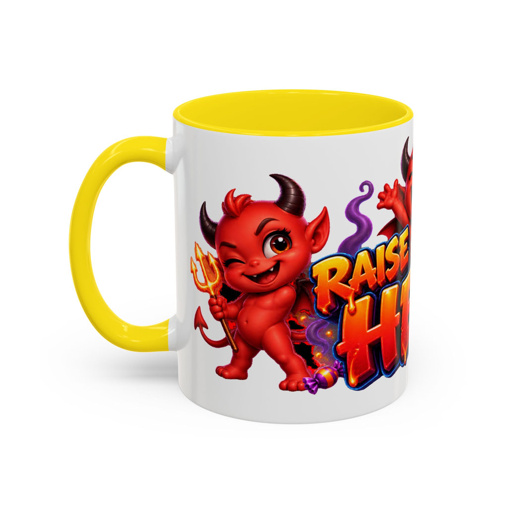 Raise a Little Hell Cute Devils Halloween White Mug