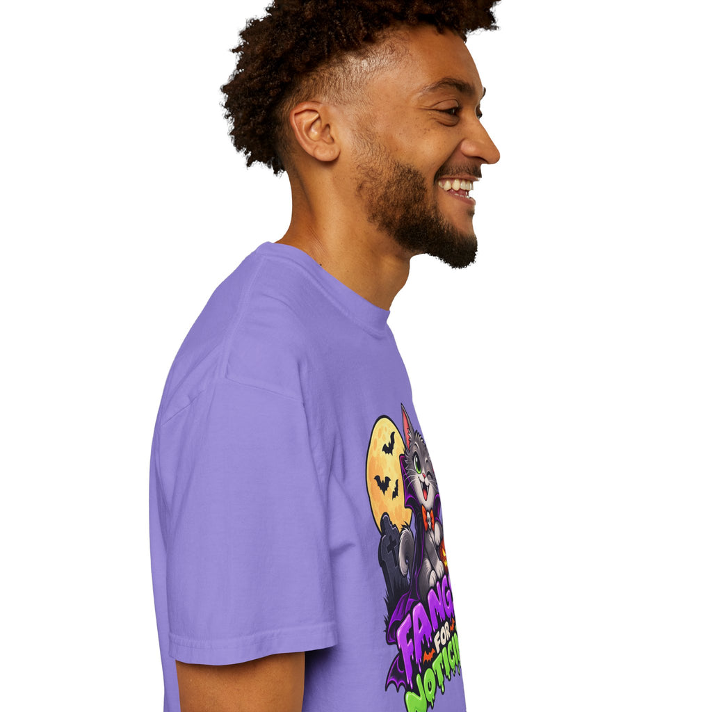 Fangs for Noticing – Cute Vampire Cat Halloween T-Shirt