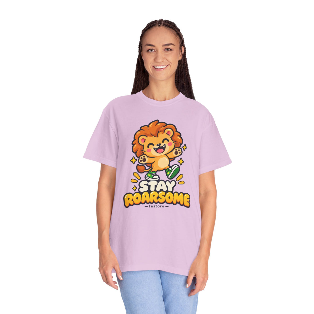 Stay Roarsome – Cute Happy Lion Graphic T-Shirt