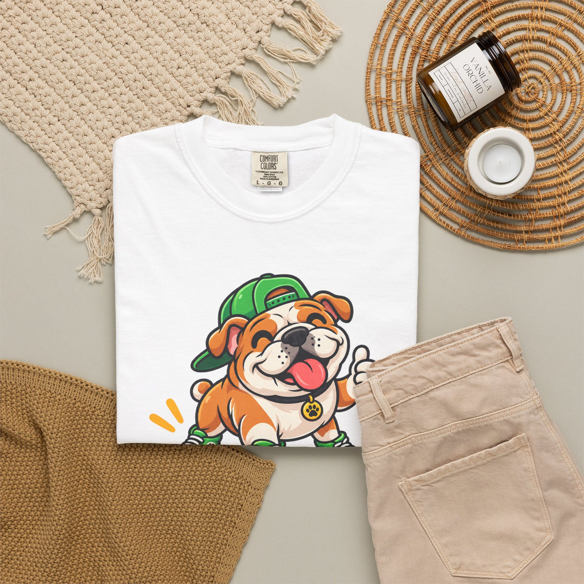 Bark If Happy – Cute Bulldog Graphic T-Shirt