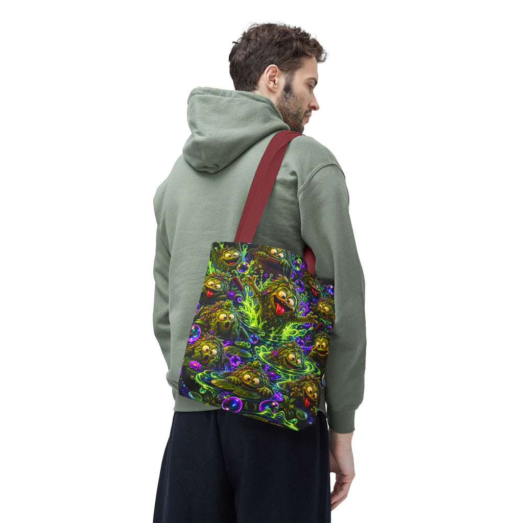 Cosmic Jellyfish Tote Bag – Neon Deep-Sea Galaxy Beach Tote