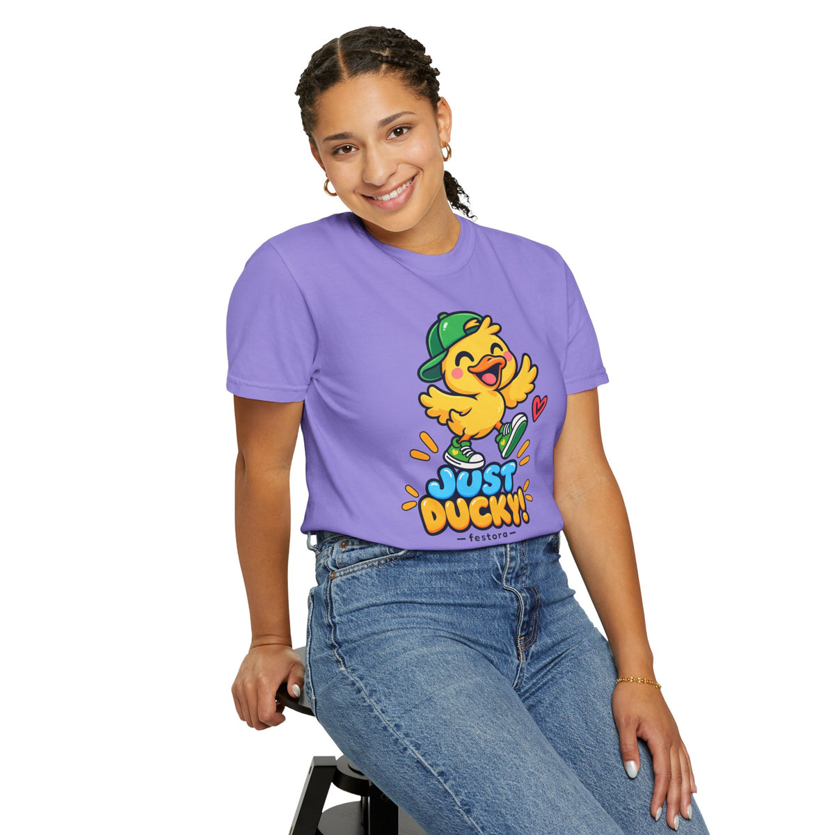 Just Ducky! – Cute Happy Duck Graphic T-Shirt