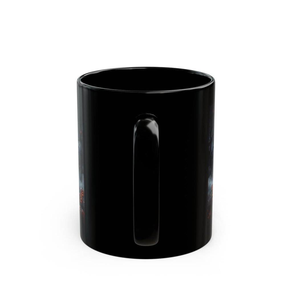 Halloween Biker Mug — 'Dead Tired But Still Riding' Black Coffee Cup
