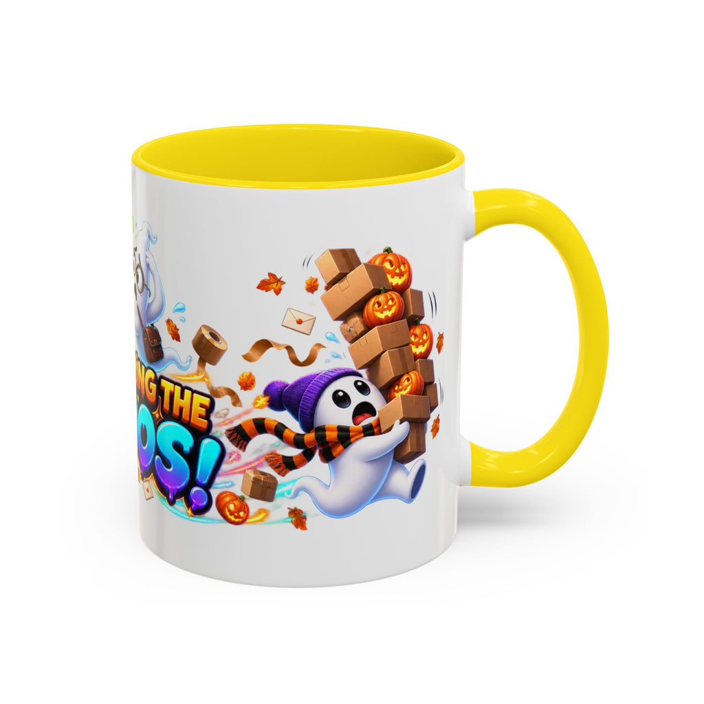 Delivering the Boos Ghost Delivery Halloween White Mug