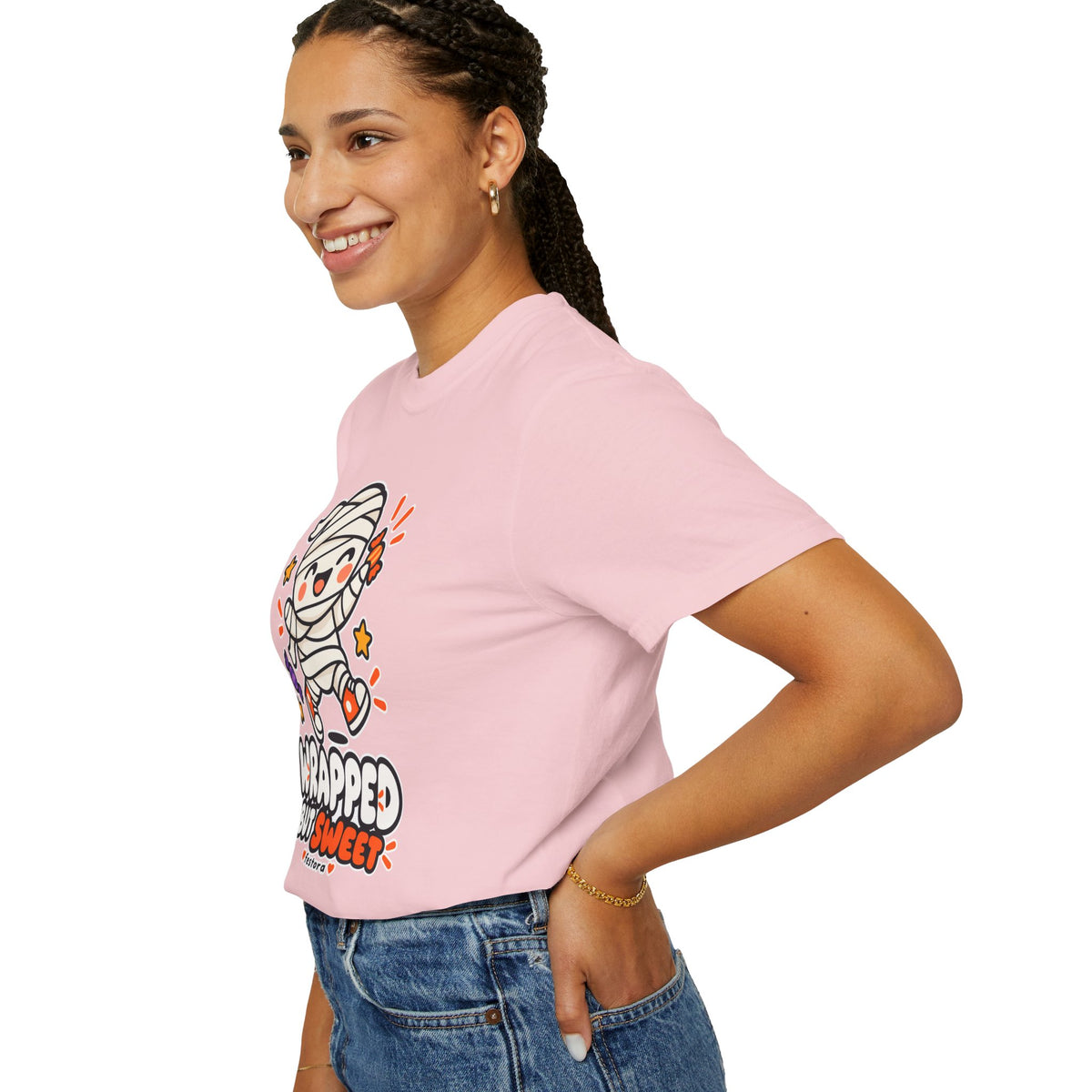 Wrapped but Sweet Halloween T-Shirt | Cute Mummy Graphic Tee