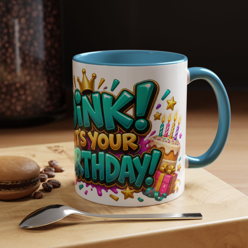 Oink! It’s Your Birthday White Mug – Cute Pig Birthday Cup, Colorful Funny Party Gift