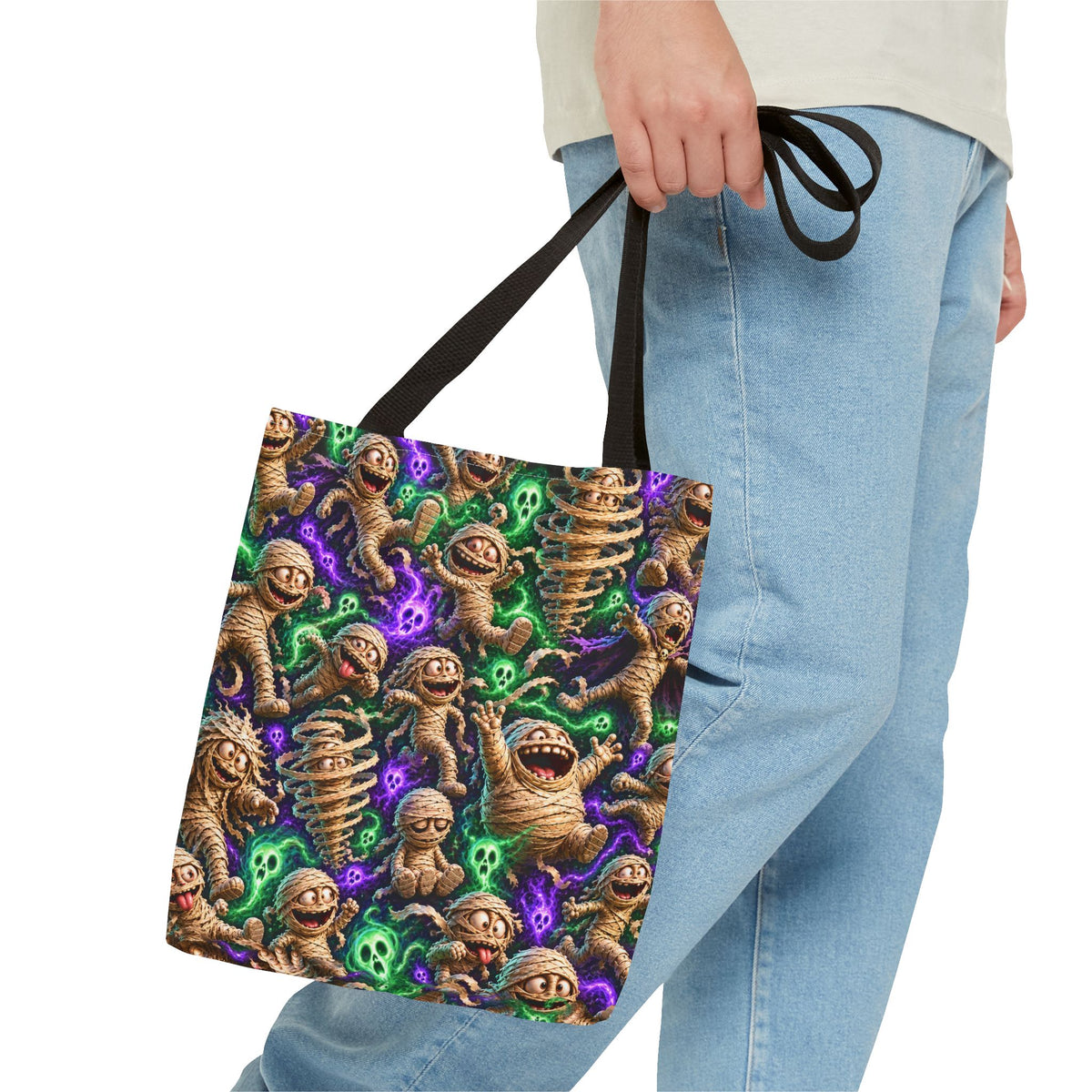 Mummy Party Tote Bag — Cute Spooky Halloween All-Over Print Tote