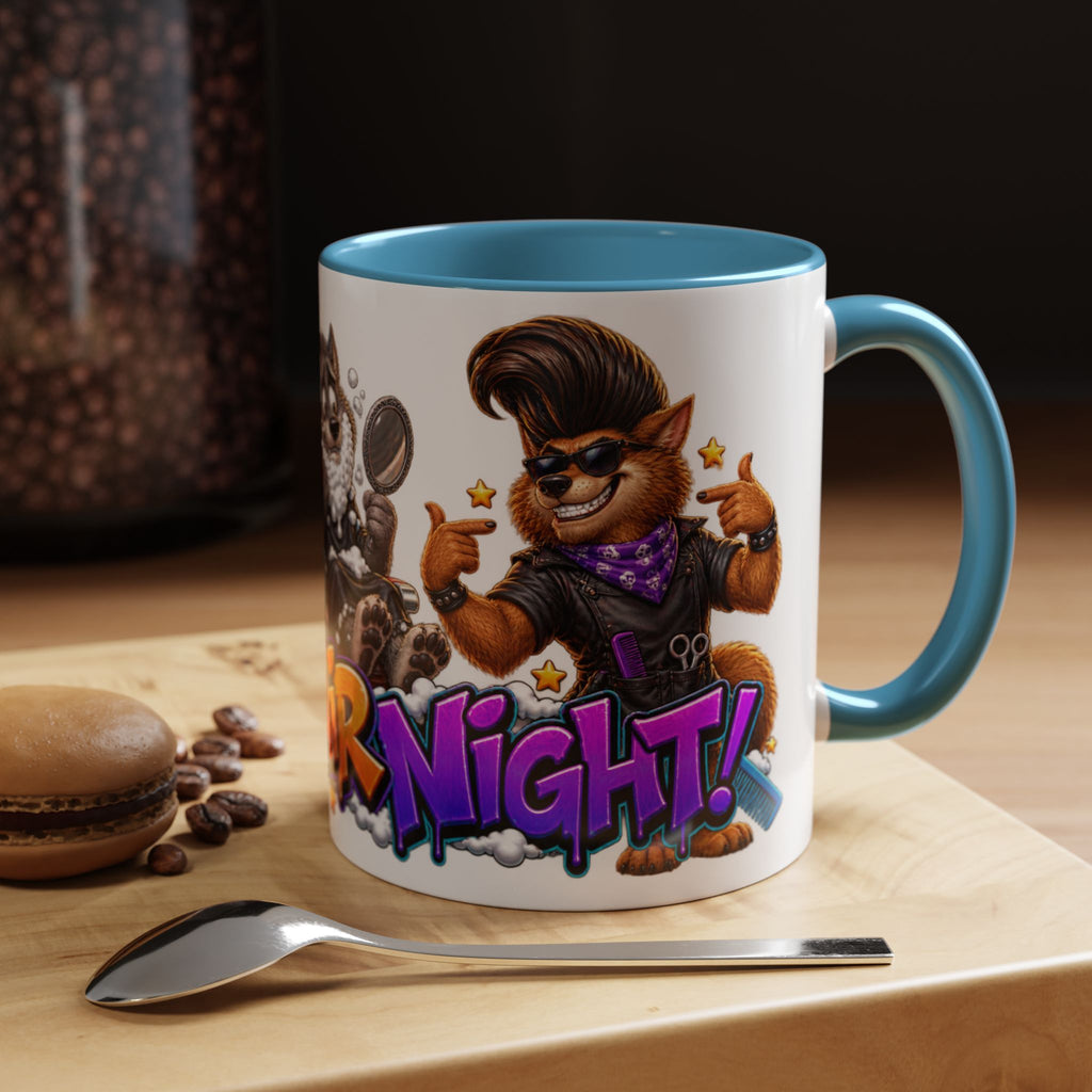 Bad Hair Night Funny Werewolf Barber Halloween White Mug